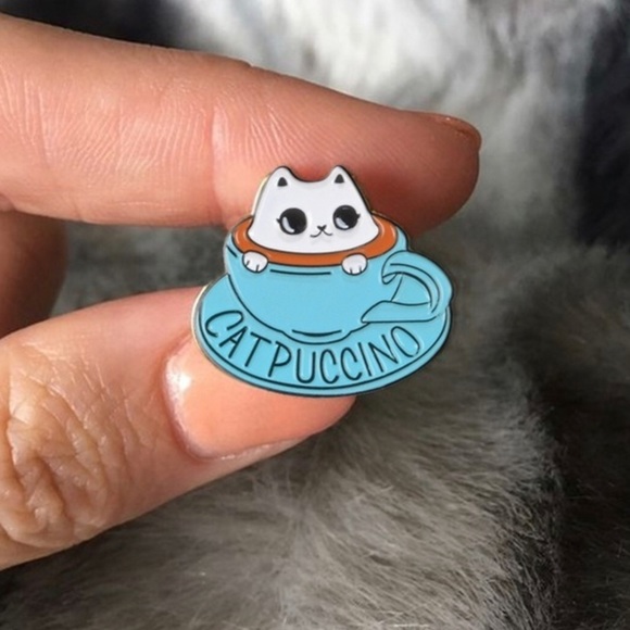 Catpuccino Enamel Pin - Picture 1 of 4